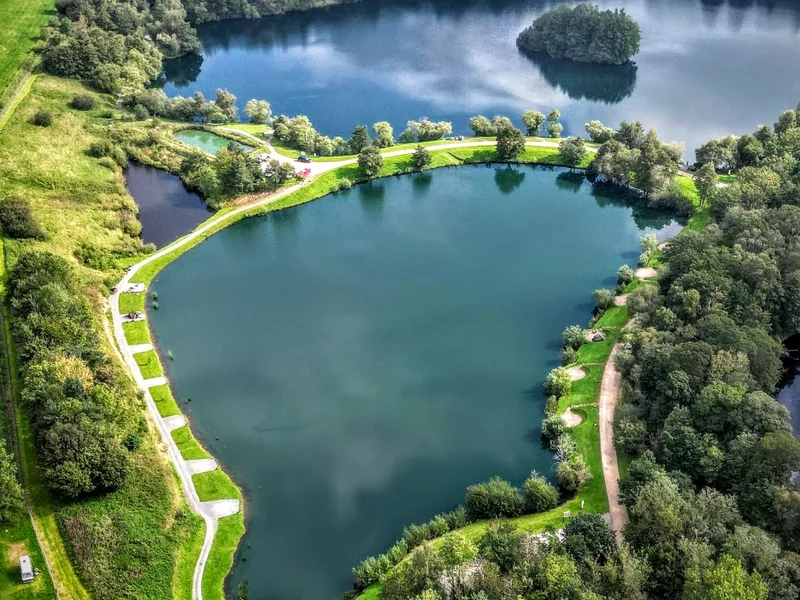 A scenic view of the island on Sunnyside 2 at Wyreside Lakes.