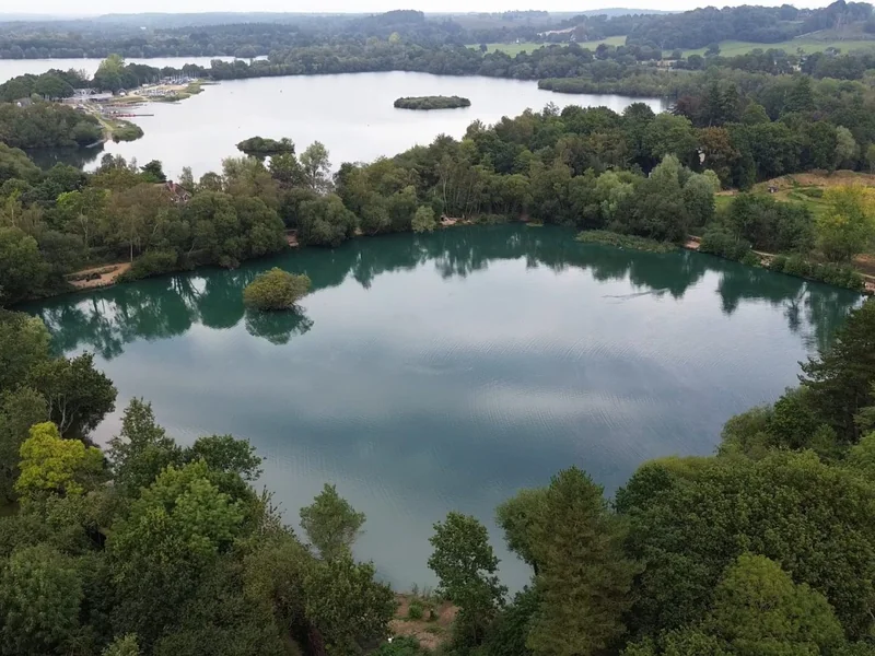 The newer Unity Lake at the Linear Fisheries complex.