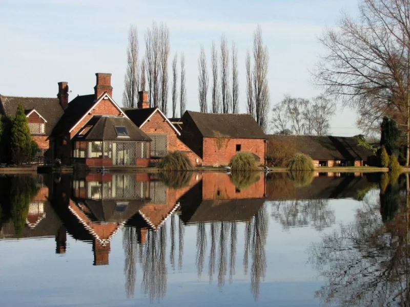 A large common carp being held by an angler at Cuttle Mill Fishery